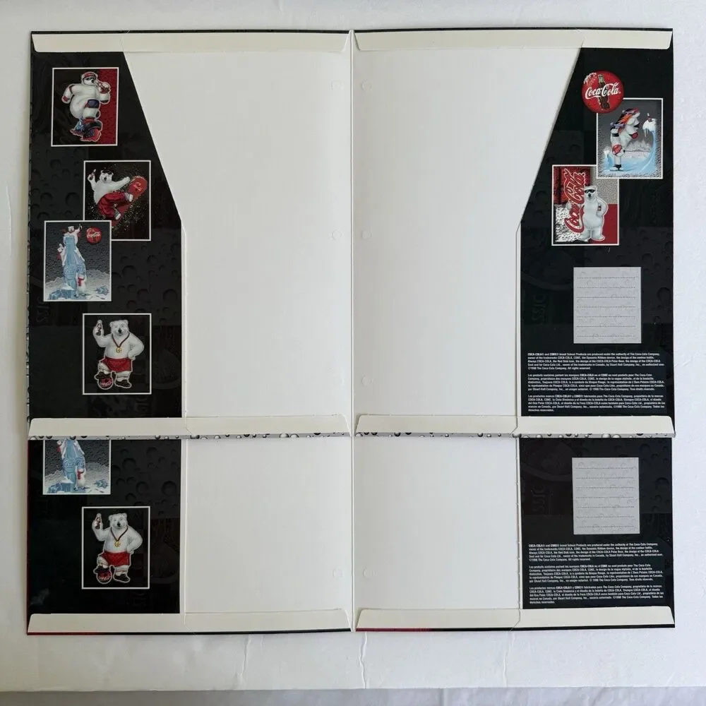Vintage Coca Cola Coke Soft Drink Folder Polar Bear 1998 Memorabilia Set of 2